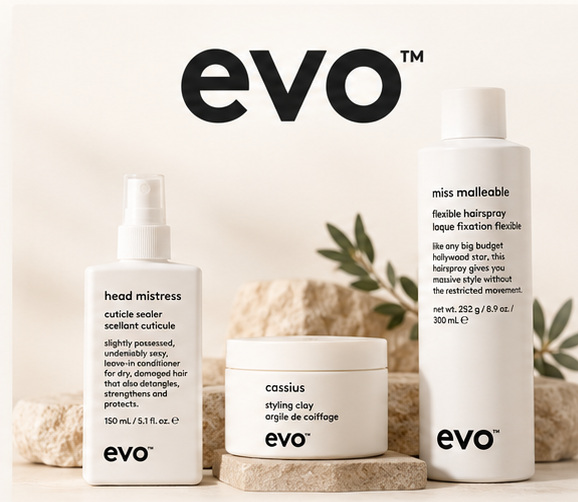 EVO logo met stylingproducten
